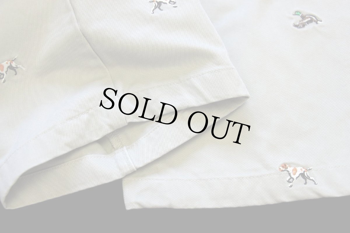 画像7: 00s J.CREW カモ ドッグ 刺繍 総柄 コットン チノパン グレーベージュ w34 (7)