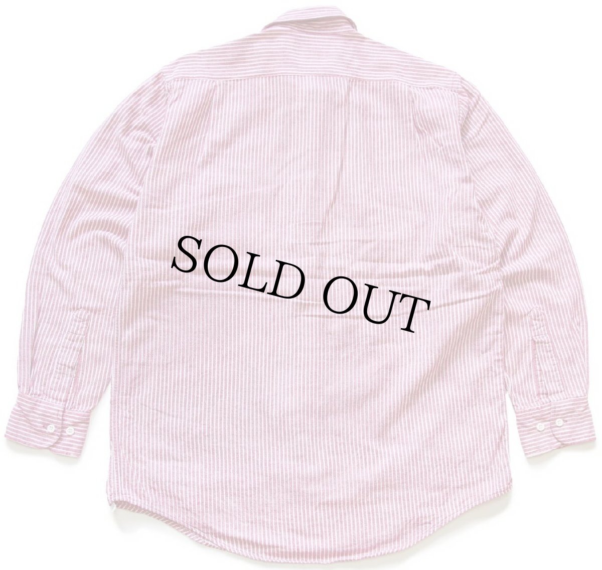 画像2: 80s EddieBauerエディーバウアー BAINBRIDGE FLANNEL ストライプ コットン ライト フランネルシャツ 赤×白 M (2)