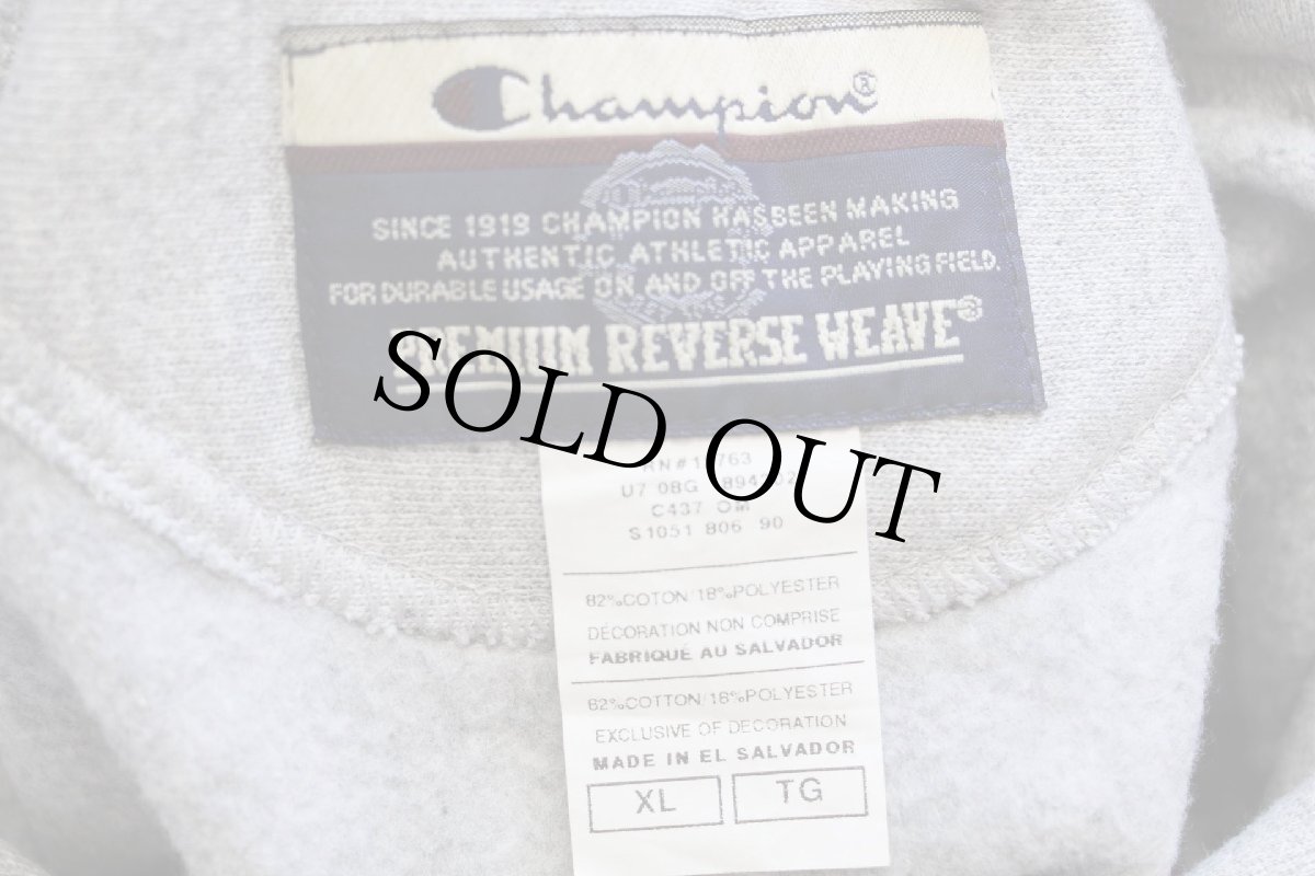 画像5: 00s Championチャンピオン MVC CHAMPIONS HOCKEY Coach 刺繍 リバースウィーブ スウェットパーカー 杢グレー XL (5)