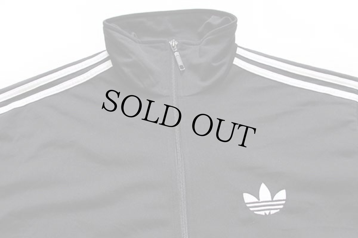 画像3: adidasアディダス トレフォイル ロゴ刺繍 ハイネック トラックジャケット 黒×白 M★ジャージ (3)