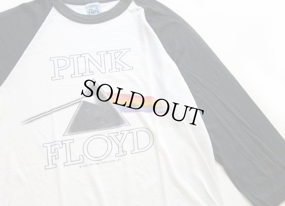 画像3: 80s USA製 PINK FLOYDピンクフロイド 七分袖 ラグラン バンドTシャツ 白×黒 M (3)