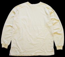 画像2: 90s DUCK HEAD ポケット付き コットン 長袖Tシャツ 薄黄 XL (2)