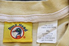 画像4: 90s DUCK HEAD ポケット付き コットン 長袖Tシャツ 薄黄 XL (4)
