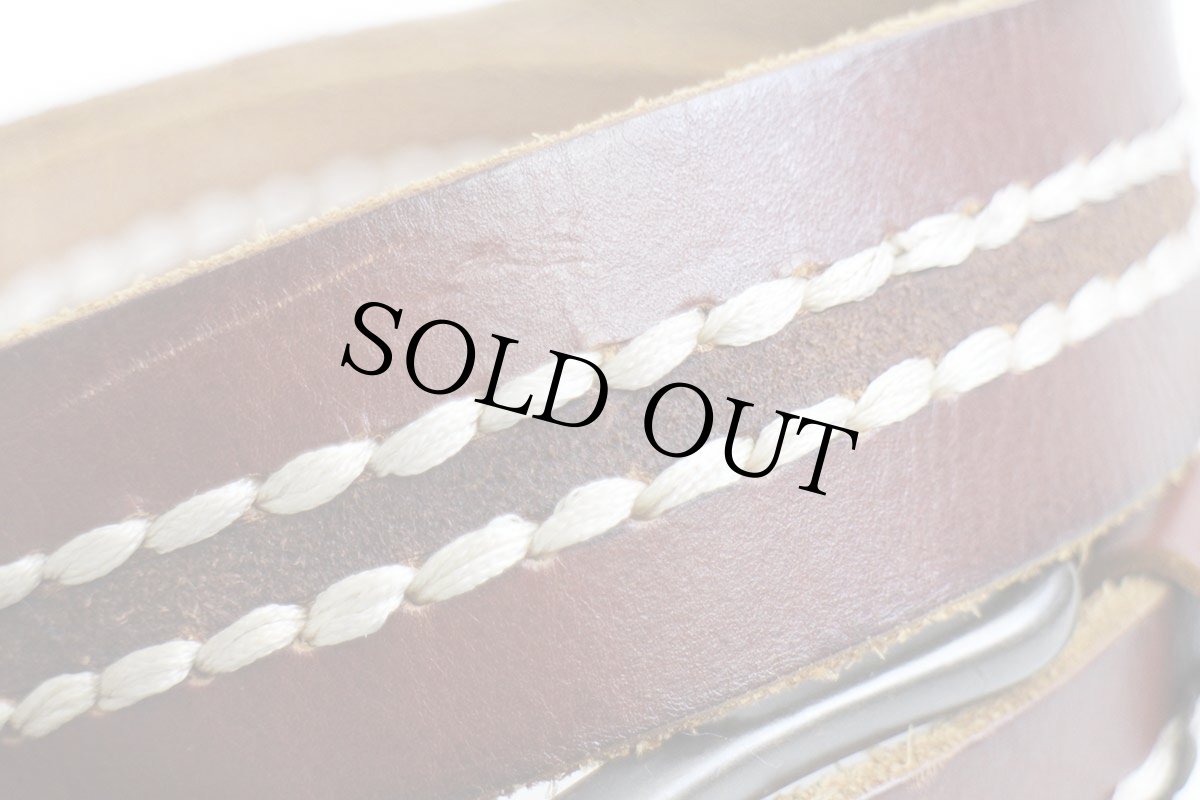 画像5: Lucky Brandラッキーブランド ステッチ装飾 レザーベルト 赤茶 40 (5)