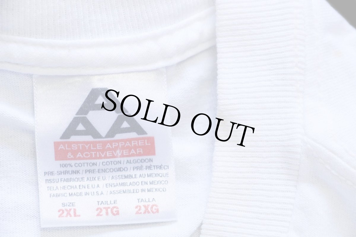 画像4: 00s メキシコ製 tropics MAUI HOMEGROWN SURFBOARDS ガンジャ 両面&袖プリント コットン 長袖Tシャツ 白 2XL★特大 (4)