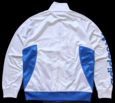 画像2: adidasアディダス CHILE62 トレフォイル ロゴ ツートン ハイネック トラックジャケット 白×青 M★ジャージ (2)