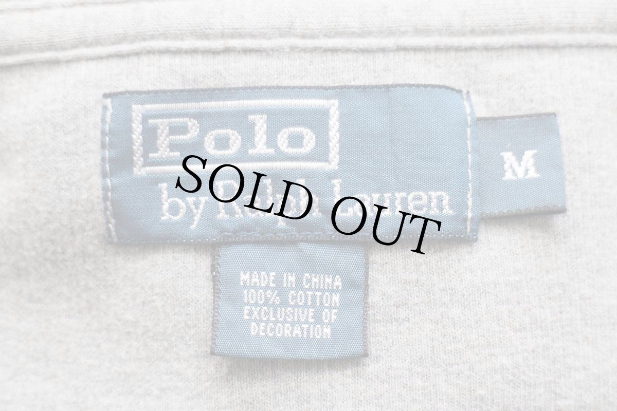 画像4: 00s ポロ ラルフローレン ワンポイント ハイネック ハーフジップ コットン ニット スウェット 杢グレー M (4)