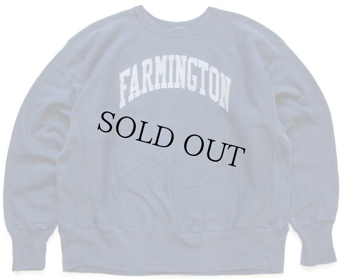 画像1: 00s メキシコ製 Championチャンピオン FARMINGTON ひび割れプリント リバースウィーブ スウェット 紺 XL (1)