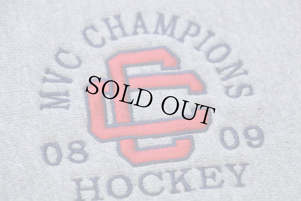 画像4: 00s Championチャンピオン MVC CHAMPIONS HOCKEY Coach 刺繍 リバースウィーブ スウェットパーカー 杢グレー XL (4)
