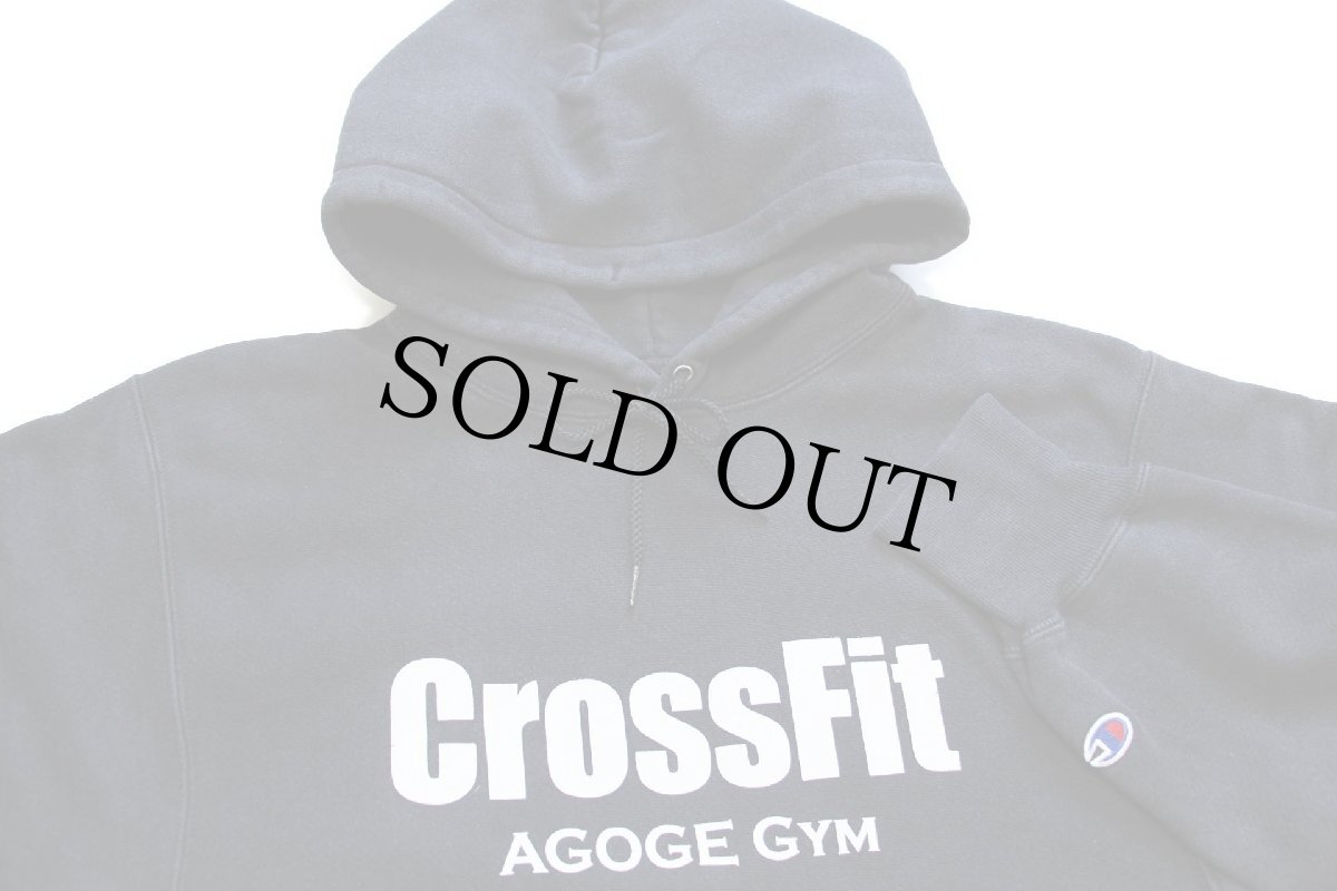 画像3: 00s Championチャンピオン CrossFit AGOGE GYM 両面プリント リバースウィーブ スウェットパーカー 黒 S★フーディー (3)