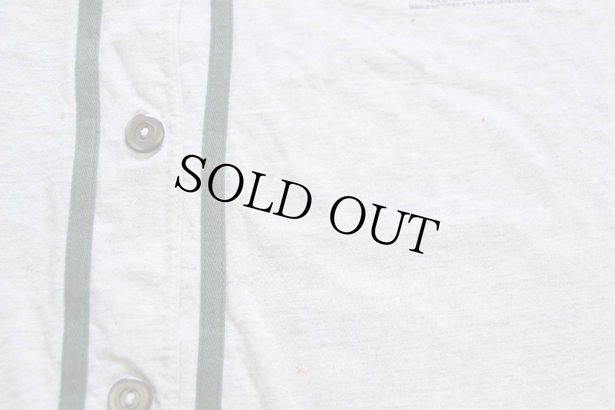 画像6: 90s WARNER BROS LOONEY TUNES バッグスバニー 両面プリント ツートン 切り替え コットン ベースボールシャツ 杢グレー×濃緑 XL (6)