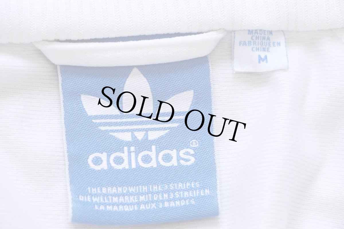 画像5: adidasアディダス CHILE62 トレフォイル ロゴ ツートン ハイネック トラックジャケット 白×青 M★ジャージ (5)