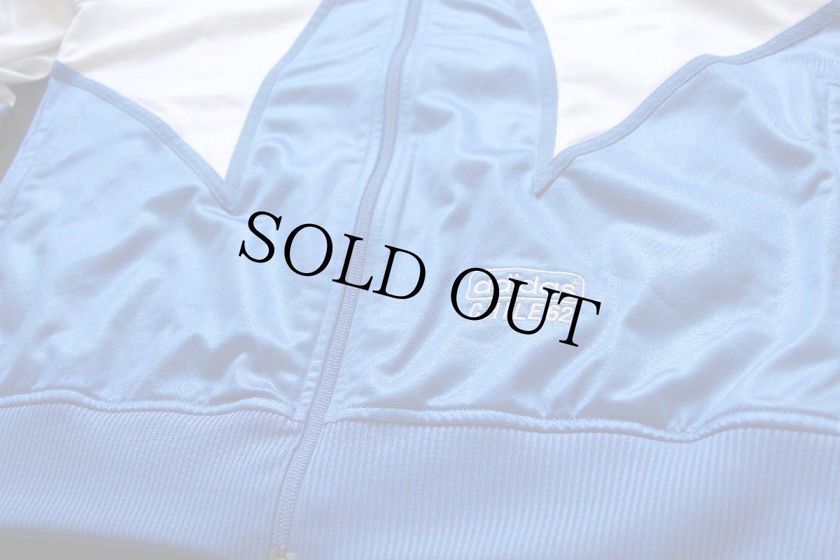 画像4: adidasアディダス CHILE62 トレフォイル ロゴ ツートン ハイネック トラックジャケット 白×青 M★ジャージ (4)