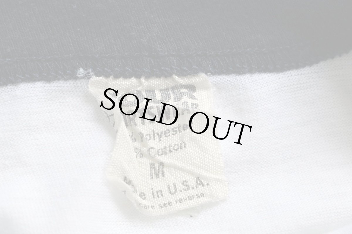 画像7: 80s USA製 STRAY CATS ストレイキャッツ 両面プリント 七分袖 ラグラン バンドTシャツ 白×黒 M (7)