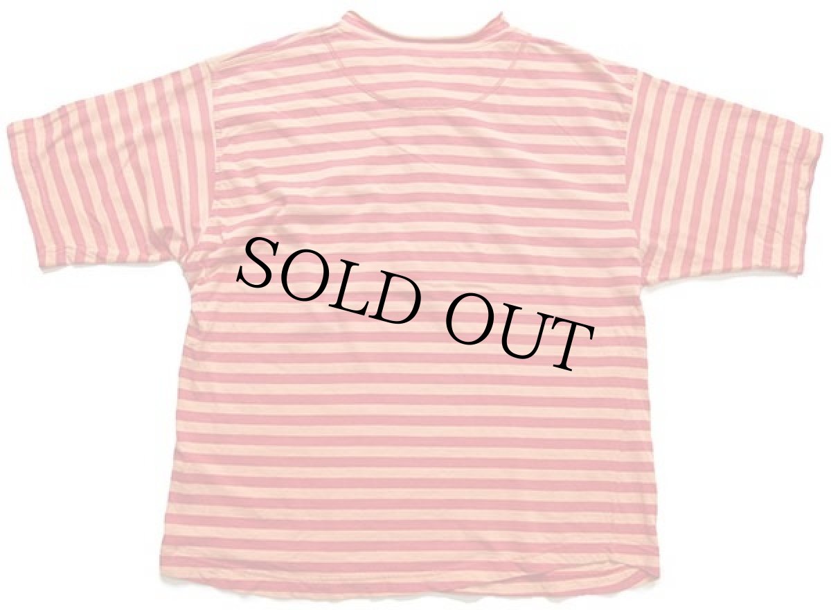 画像3: 90s TACTICS ボーダー ロール＆ヘンリーネック コットンTシャツ 赤×オレンジ L (3)