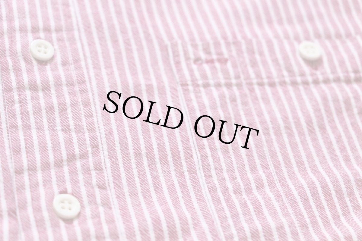 画像4: 80s EddieBauerエディーバウアー BAINBRIDGE FLANNEL ストライプ コットン ライト フランネルシャツ 赤×白 M (4)