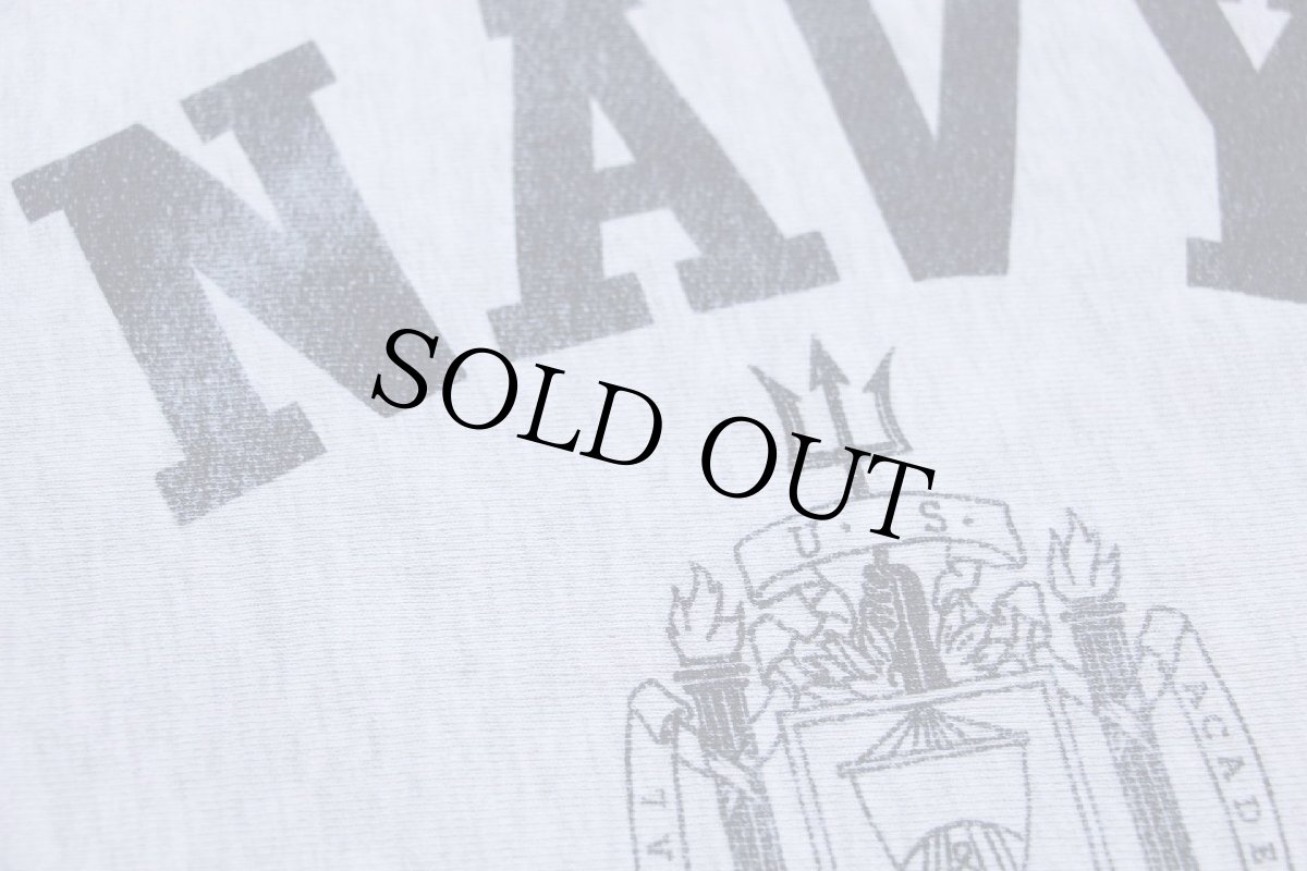 画像4: 90s USA製 MV SPORT 米軍 NAVY U.S.NAVAL ACADEMY ロゴ リバースウィーブ スウェット ボロ 杢ライトグレー XXL★特大 (4)