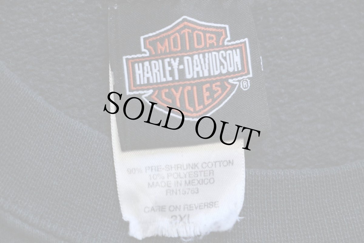 画像6: 00s HARLEY-DAVIDSON ROCKY MOUNTAIN ハーレー ダビッドソン スカルウイング スウェット 黒 フェード 3XL★特大 (6)