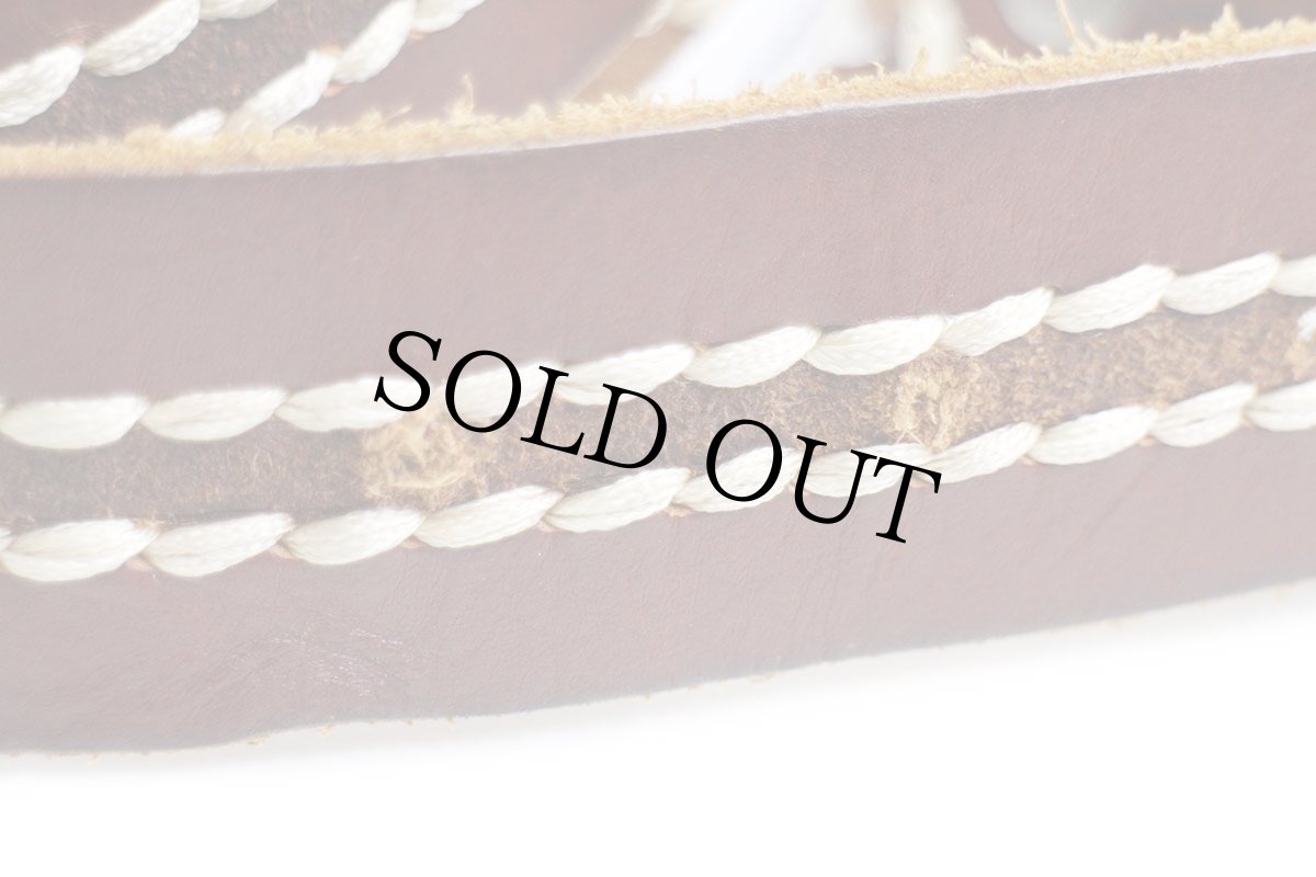 画像7: Lucky Brandラッキーブランド ステッチ装飾 レザーベルト 赤茶 40 (7)