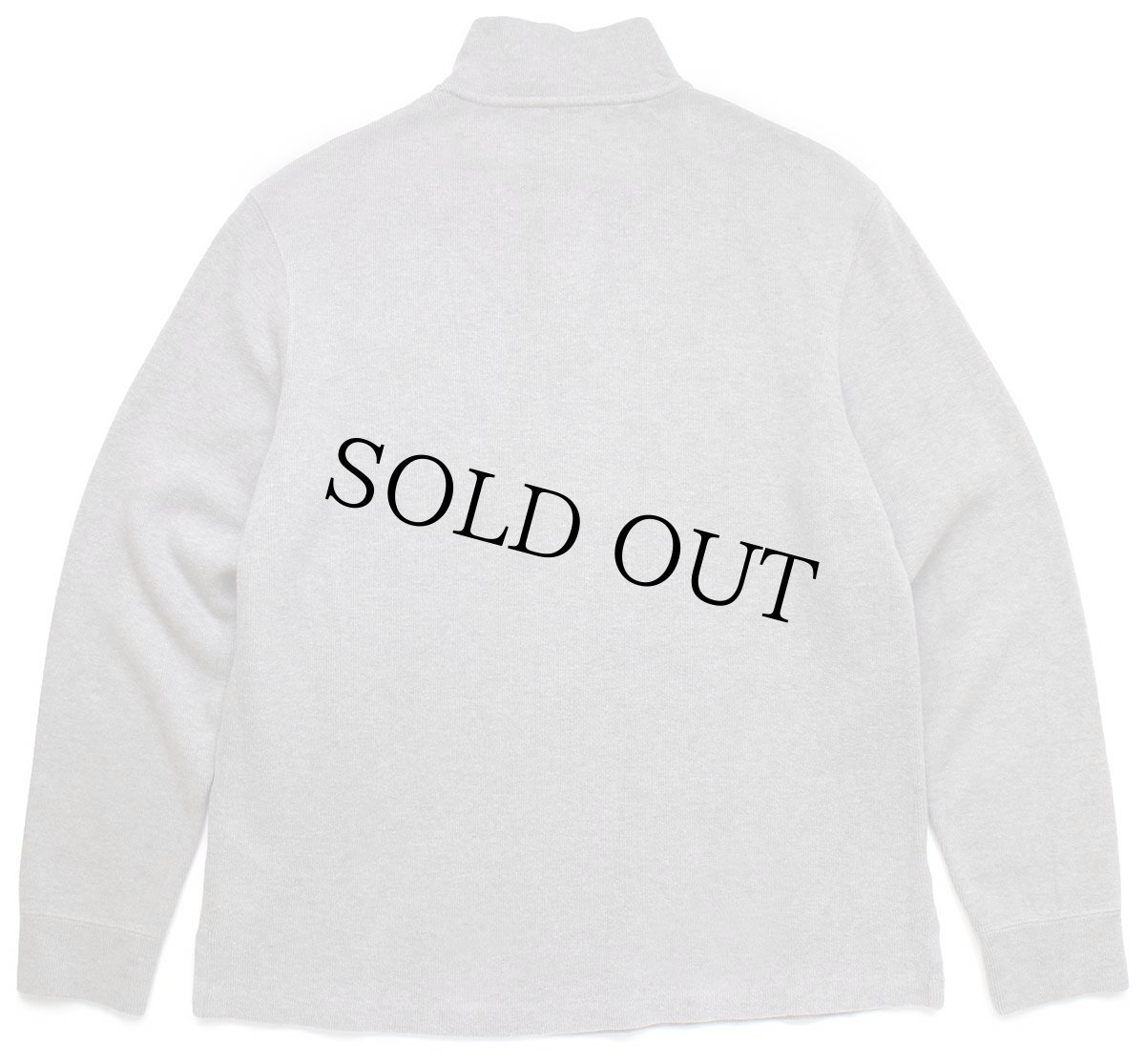 画像2: 00s ポロ ラルフローレン ワンポイント ハイネック ハーフジップ コットン ニット スウェット 杢グレー M (2)