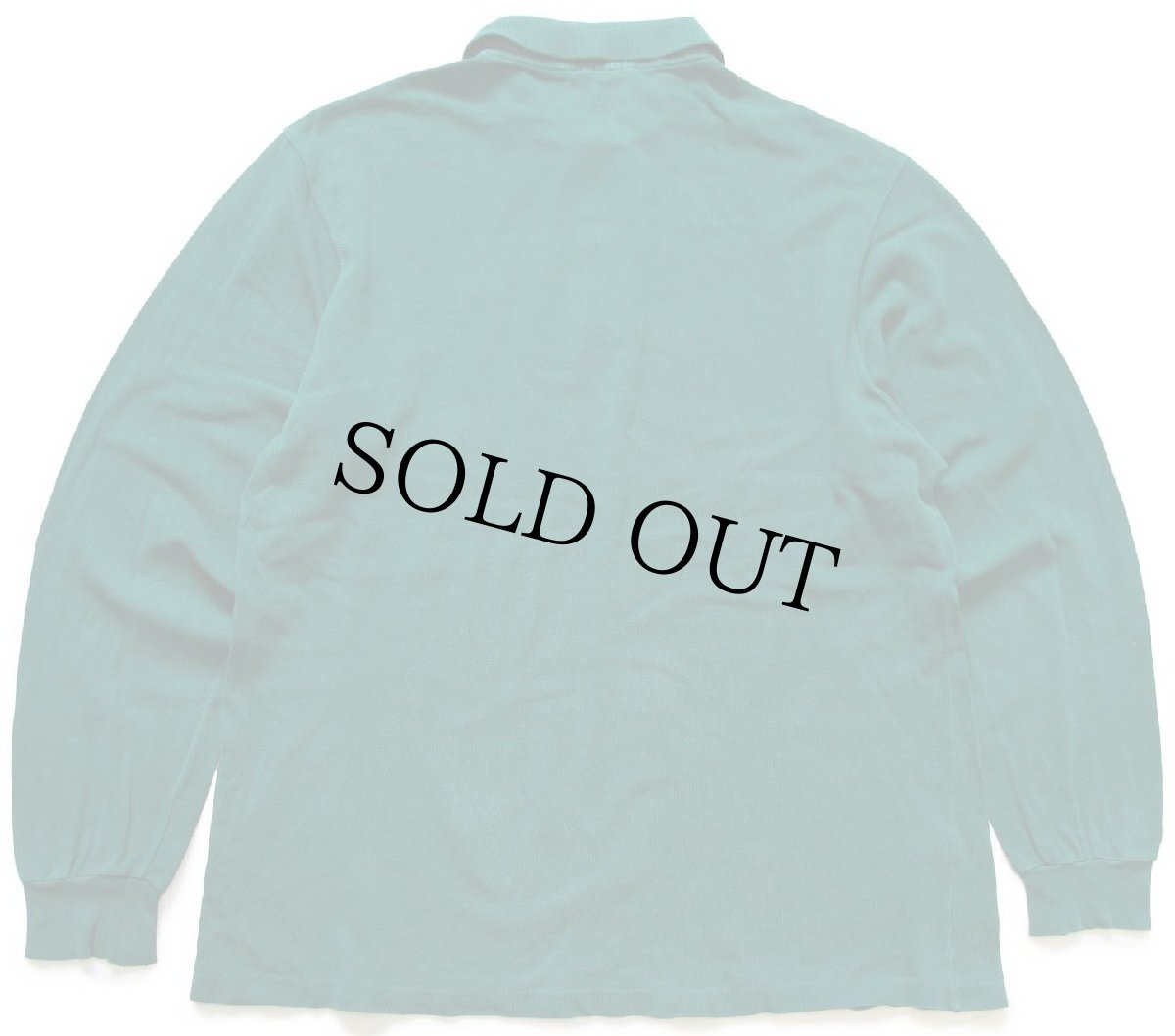 画像2: 70s フランス製 CHEMISE LACOSTE ラコステ ワンポイント コットン 鹿の子 長袖ポロシャツ 緑 6★119  (2)