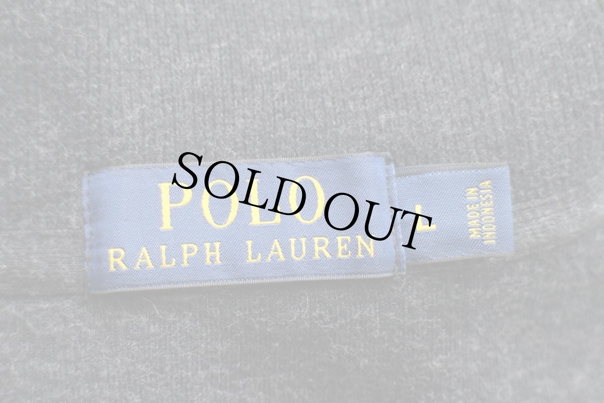 画像4: ポロ ラルフローレン ワンポイント ハイネック ハーフジップ コットン ニット スウェット チャコールグレー L (4)