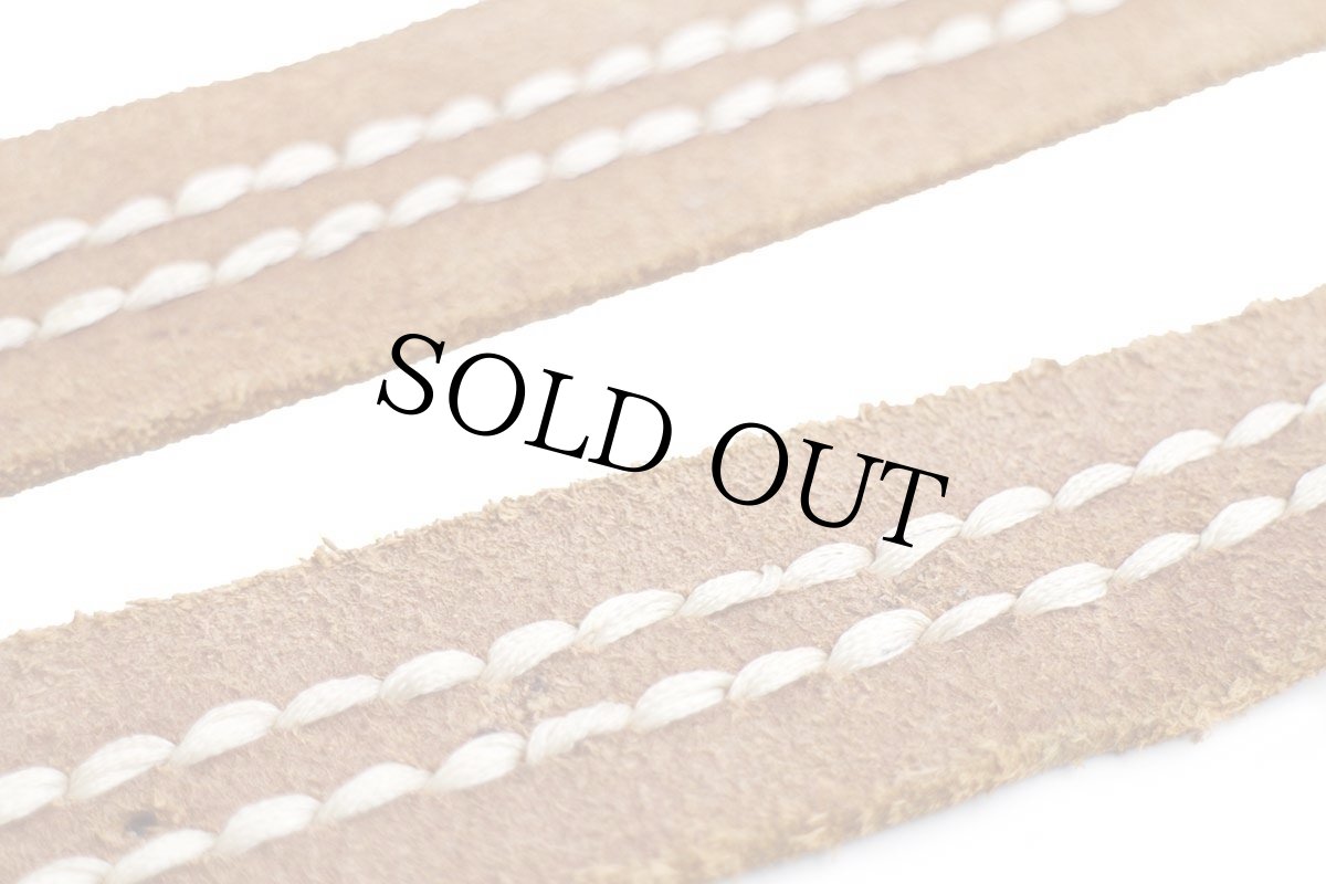 画像6: Lucky Brandラッキーブランド ステッチ装飾 レザーベルト 赤茶 40 (6)