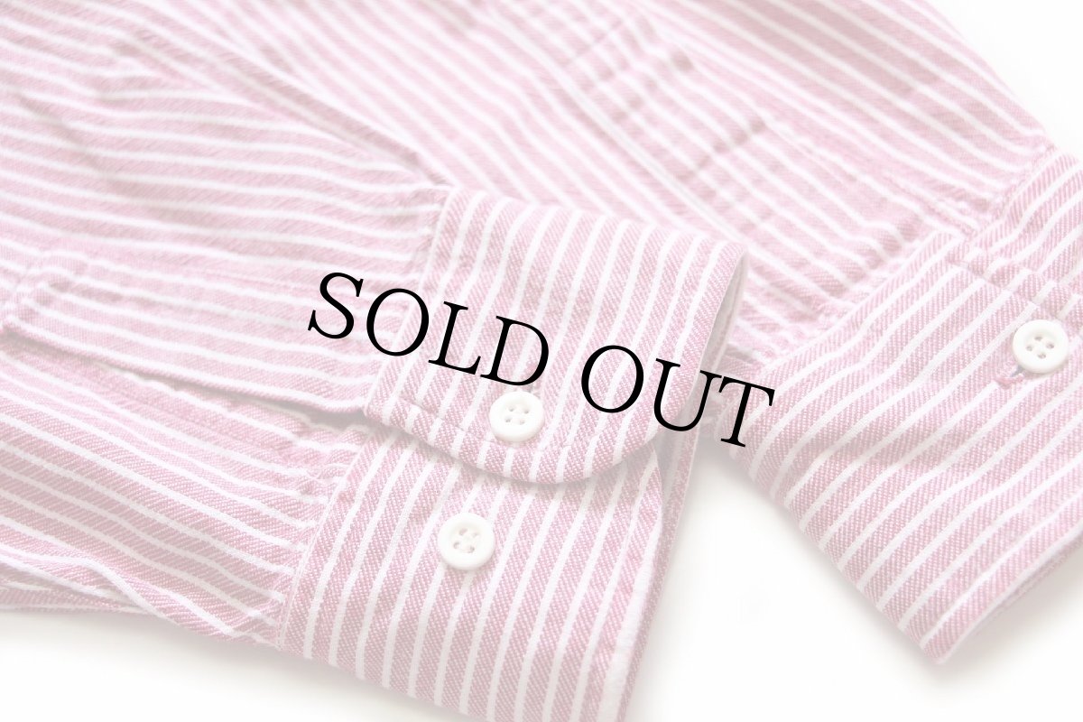 画像6: 80s EddieBauerエディーバウアー BAINBRIDGE FLANNEL ストライプ コットン ライト フランネルシャツ 赤×白 M (6)