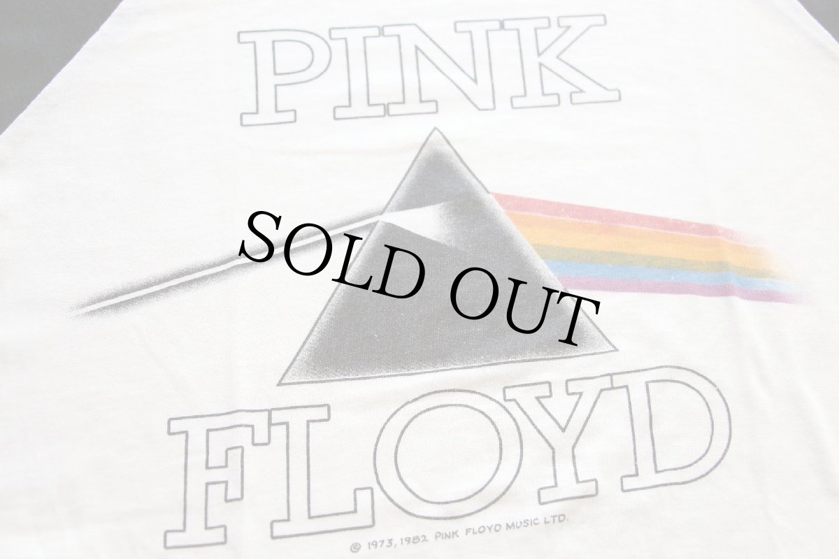 画像4: 80s USA製 PINK FLOYDピンクフロイド 七分袖 ラグラン バンドTシャツ 白×黒 M (4)