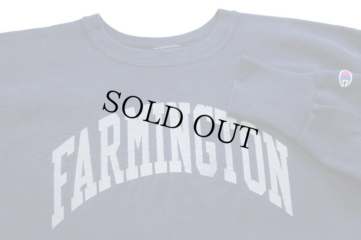 画像3: 00s メキシコ製 Championチャンピオン FARMINGTON ひび割れプリント リバースウィーブ スウェット 紺 XL (3)