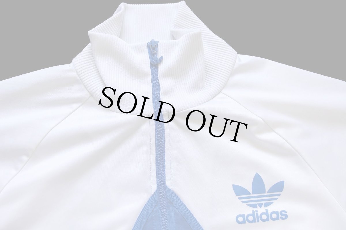 画像3: adidasアディダス CHILE62 トレフォイル ロゴ ツートン ハイネック トラックジャケット 白×青 M★ジャージ (3)