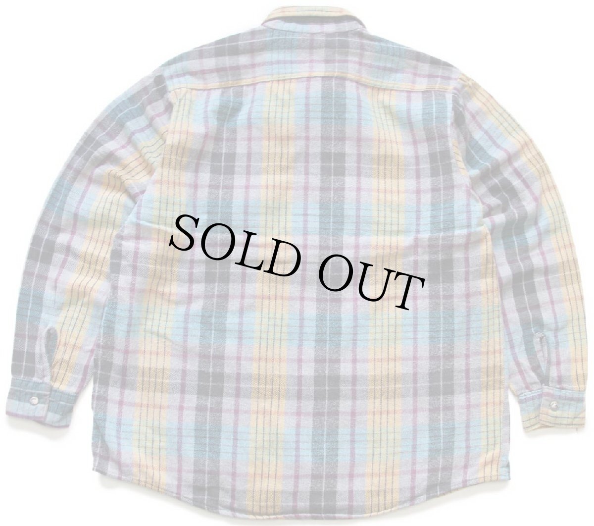 画像2: 90s FIVE BROTHERファイブブラザー チェック コットン フランネルシャツ T-XL (2)