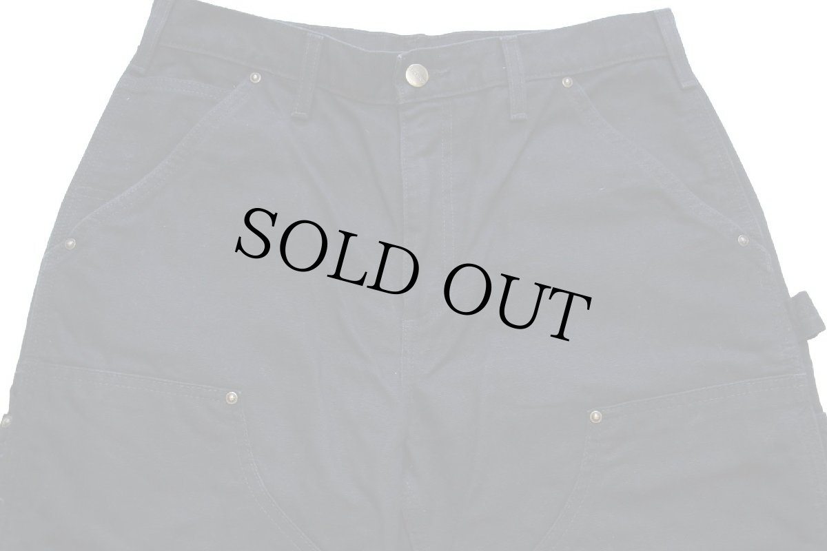 画像4: メキシコ製 carharttカーハート ダブルニー ダック地 ペインターパンツ 黒 w30 L32 (4)