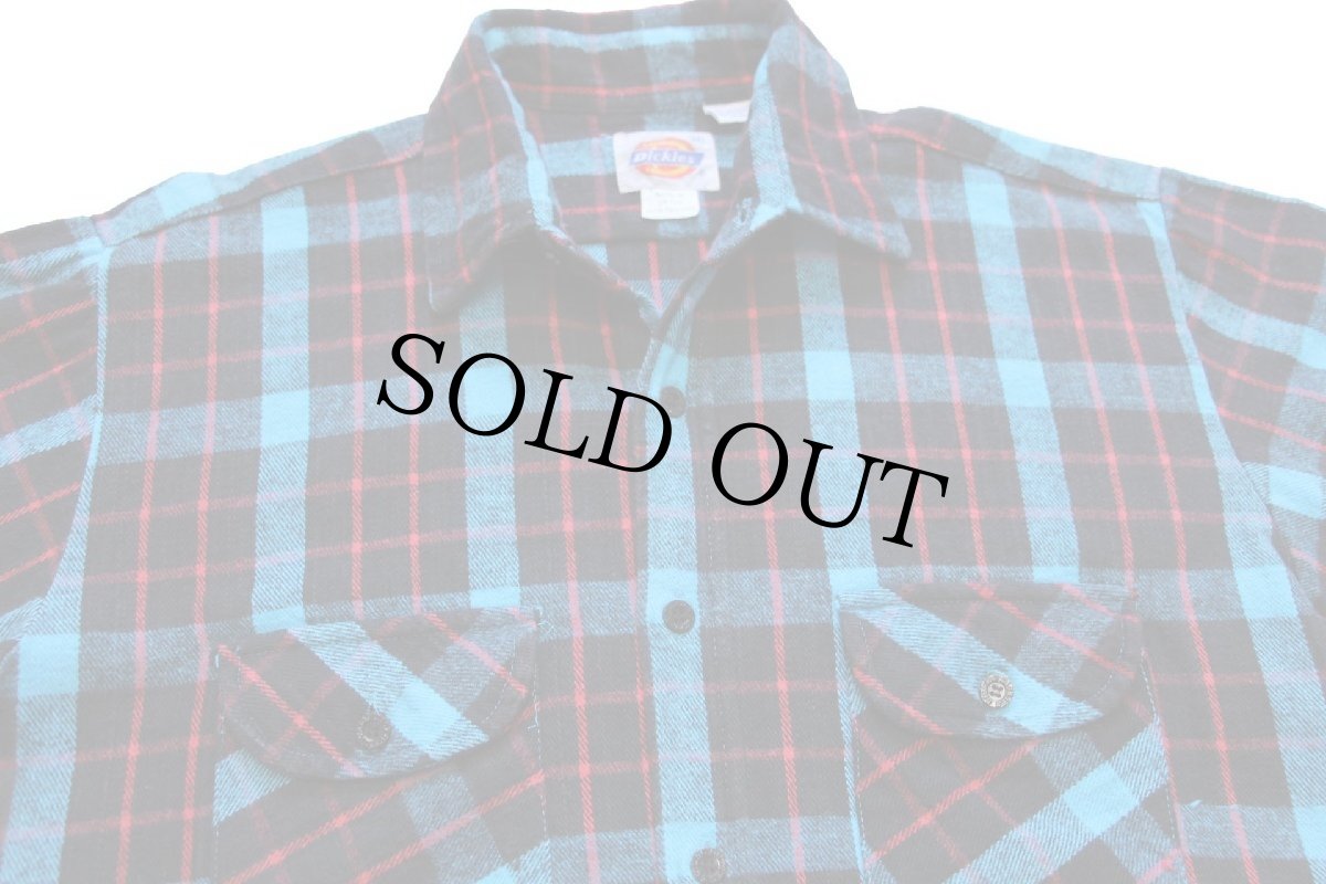 画像3: 90s Dickiesディッキーズ チェック コットン フランネルシャツ M (3)
