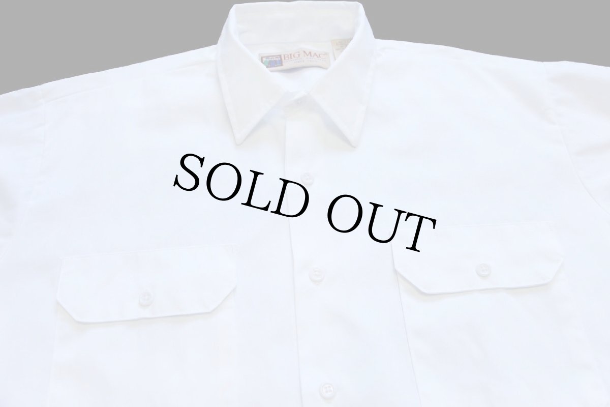画像3: 90s USA製 BIGMACビッグマック 無地 ワークシャツ 白 L-R (3)