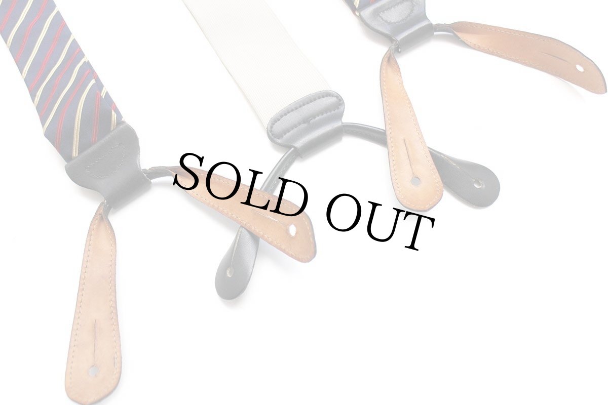 画像8: 英国製 JoS.A.BANK レジメンタルストライプ ボタンタブ式 サスペンダー★90 (8)