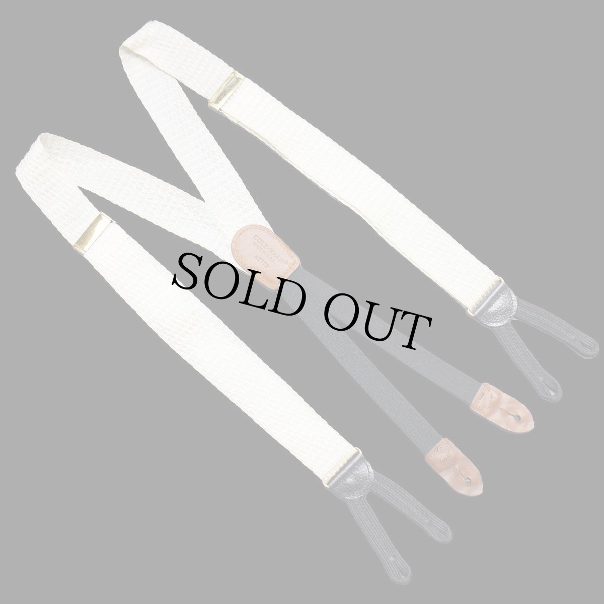 画像2: USA製 COLE-HAANコールハーン 織り柄 ボタンタブ式 サスペンダー ホワイト★89 (2)