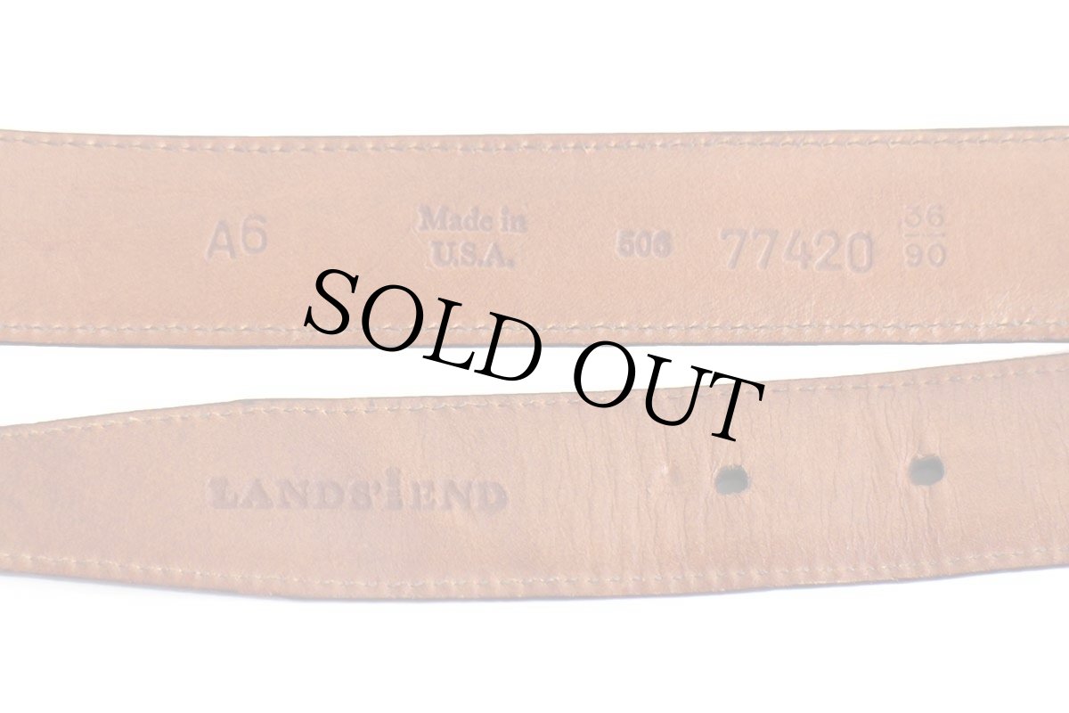 画像4: 90s USA製 LANDS'ENDランズエンド レザーベルト バーガンディ 36/90 (4)