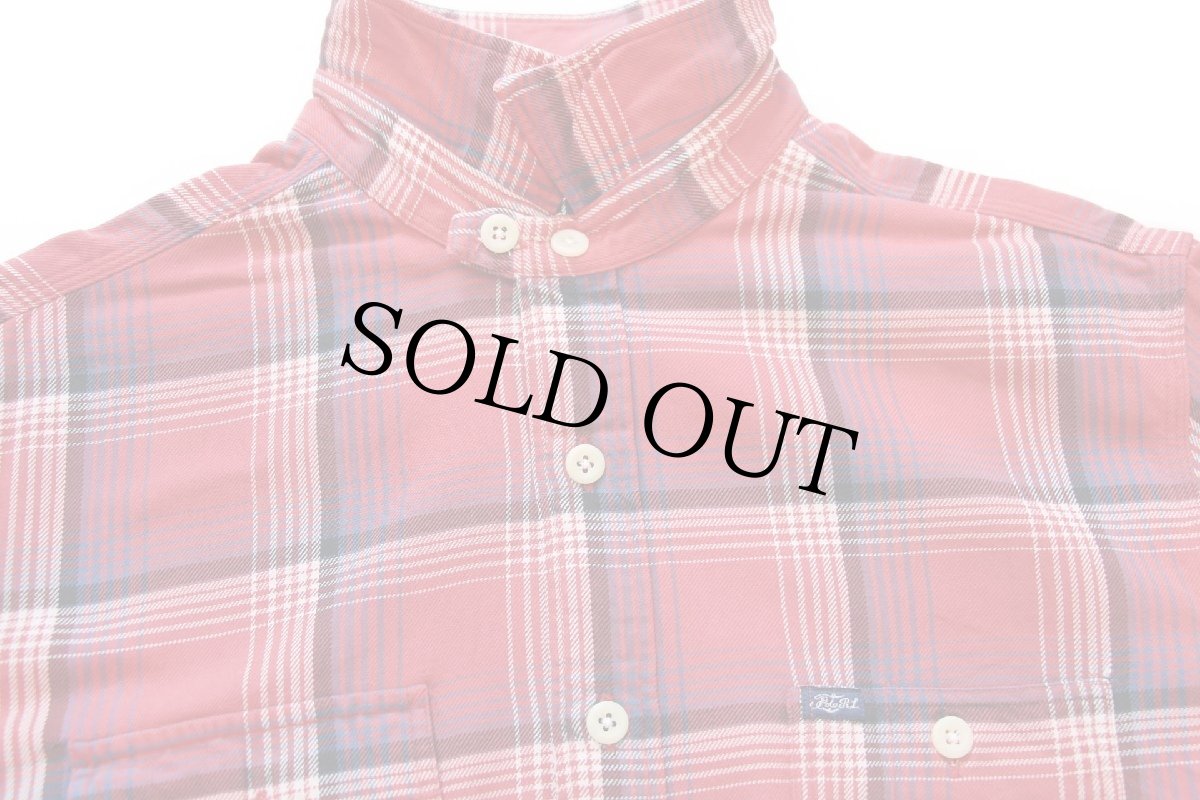 画像3: 00s ポロ ラルフローレン チェック チンスト付き ガチャポケ コットン ワーク ライトネルシャツ XL (3)