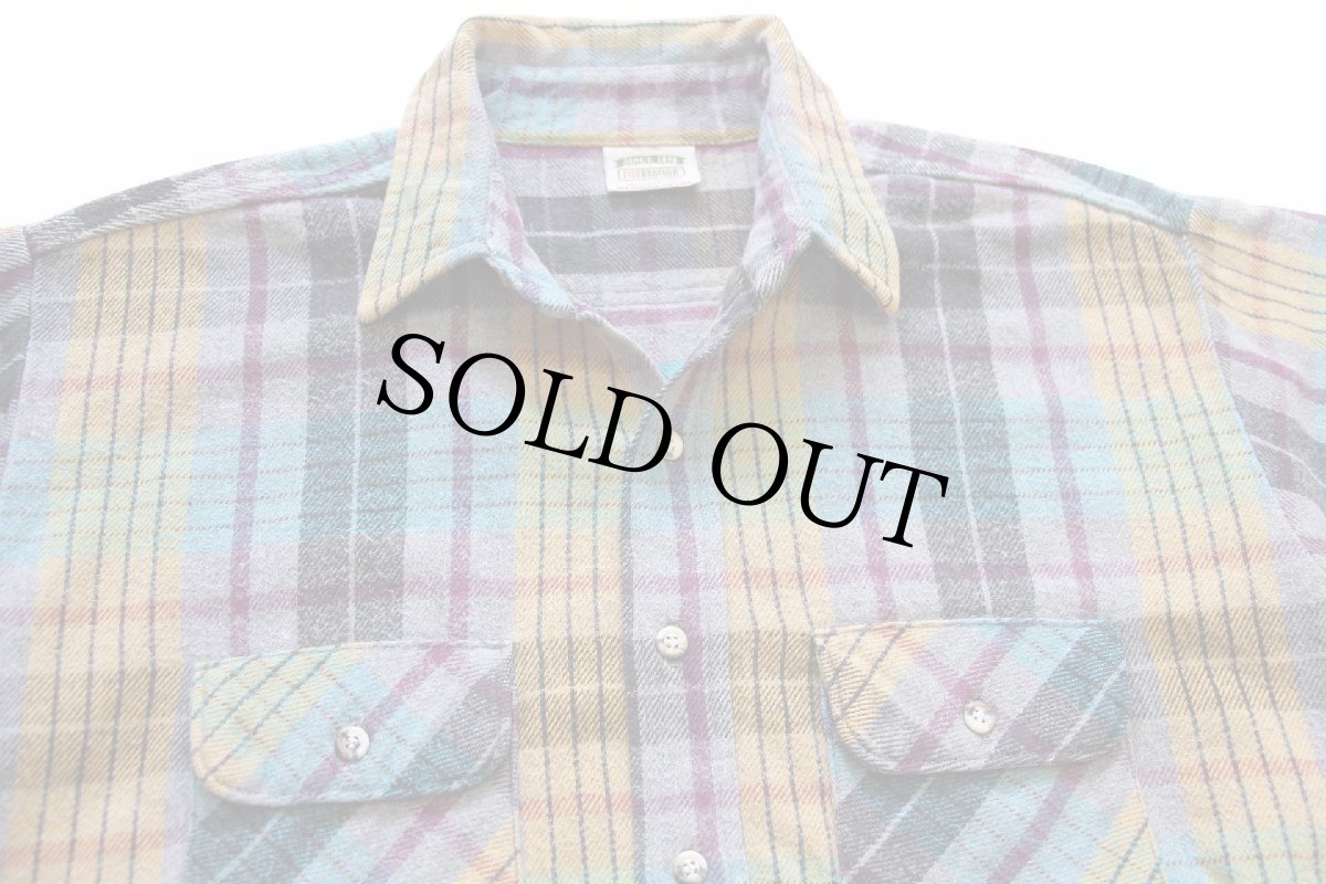 画像3: 90s FIVE BROTHERファイブブラザー チェック コットン フランネルシャツ T-XL (3)