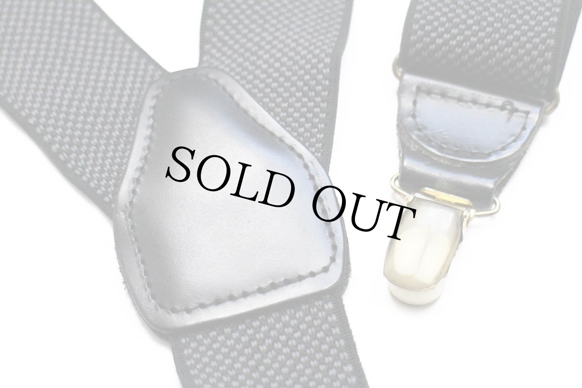 画像4: 英国製 CAS GERMANY 織り柄 クリップ式 サスペンダー ブラック×グレー★93 (4)