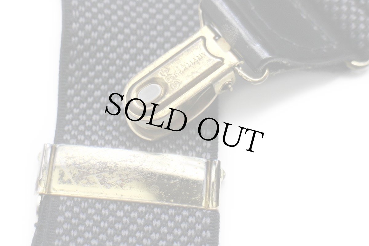 画像5: 英国製 CAS GERMANY 織り柄 クリップ式 サスペンダー ブラック×グレー★93 (5)