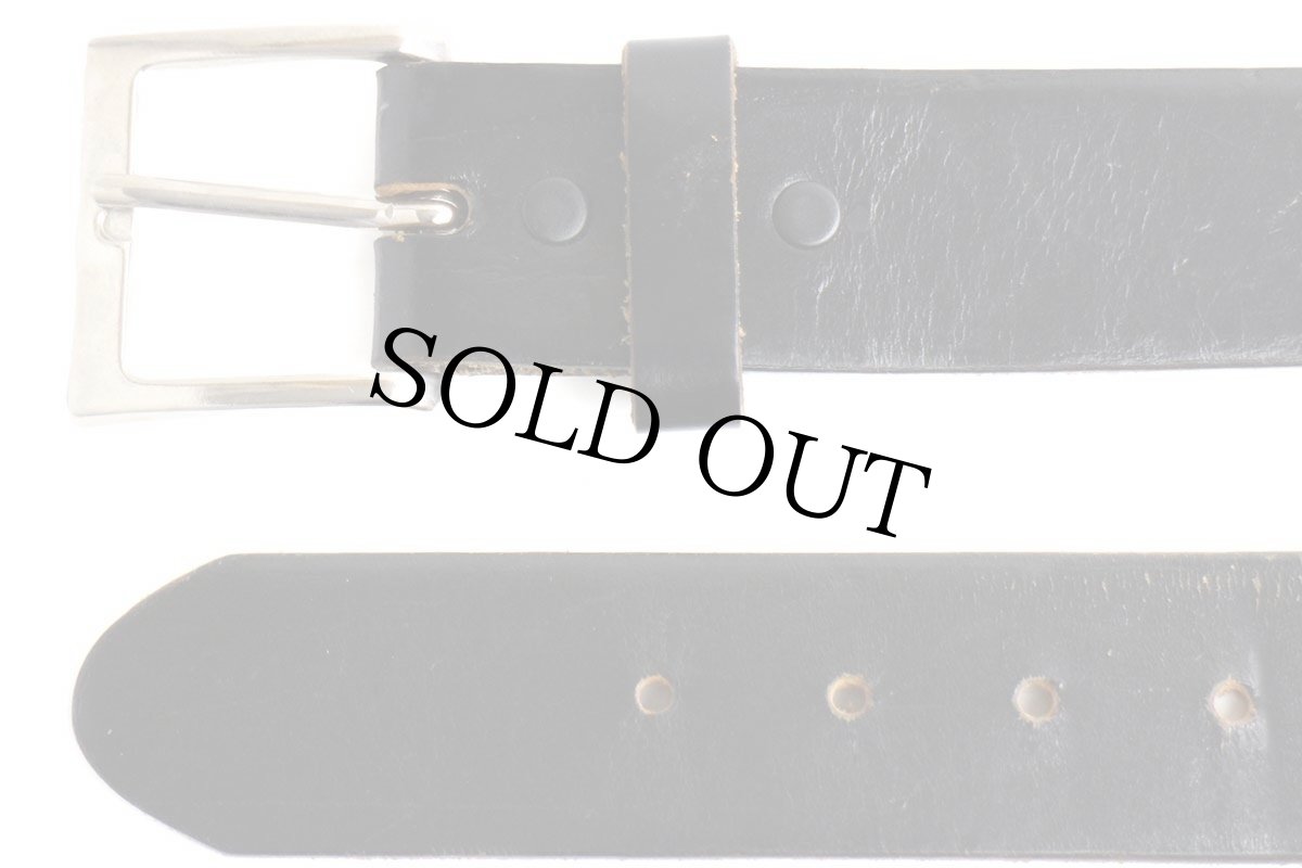 画像2: 80s USA製 TOP GRAIN OIL TAN レザーベルト 黒 32 (2)