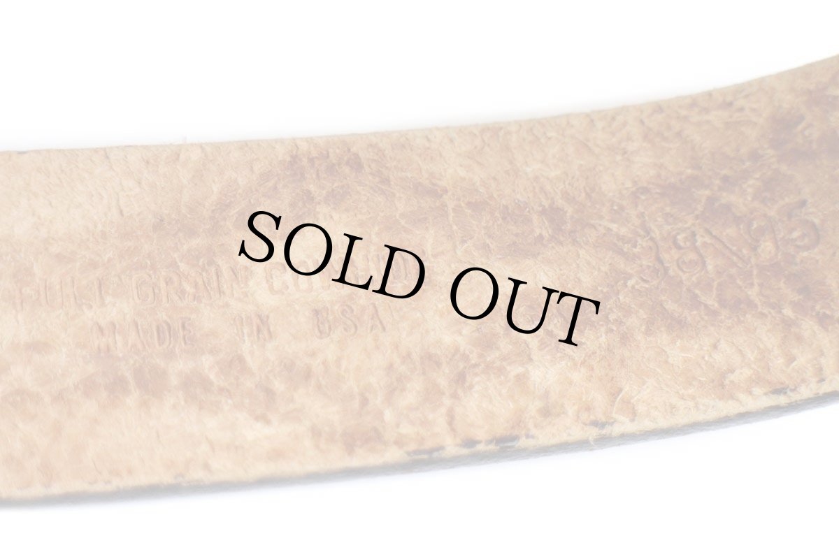 画像4: 80s USA製 UNKNOWN カービング フルグレイン カウハイド レザーベルト 茶 38/95 (4)