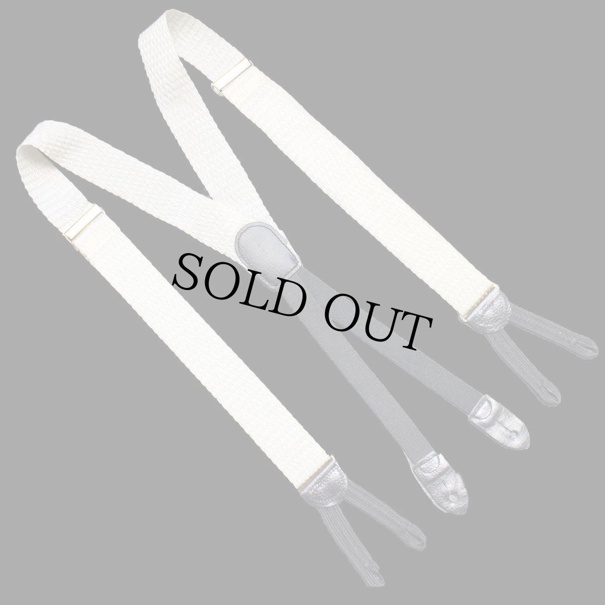 画像3: USA製 COLE-HAANコールハーン 織り柄 ボタンタブ式 サスペンダー ホワイト★89 (3)