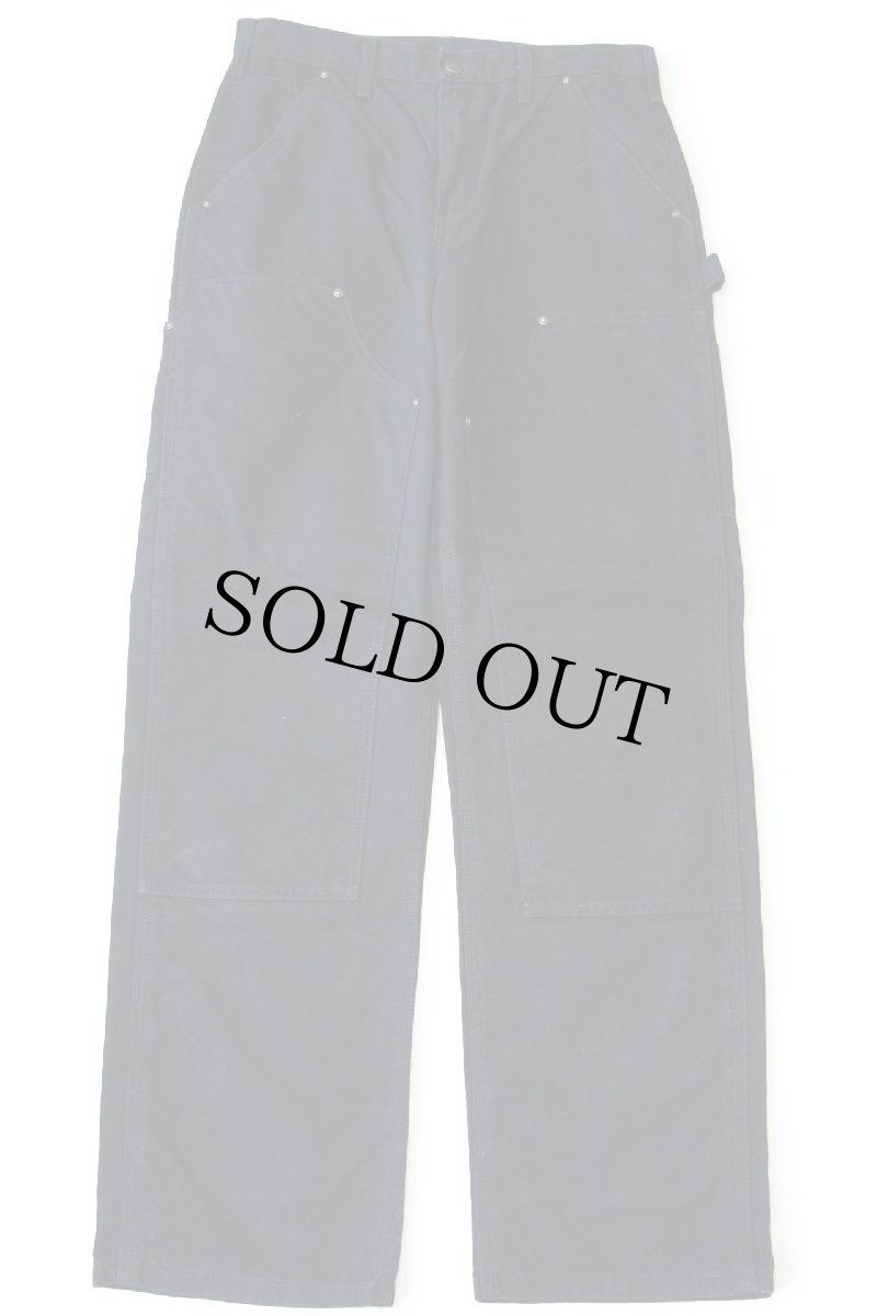 画像2: メキシコ製 carharttカーハート ダブルニー ダック地 ペインターパンツ 黒 w30 L32 (2)