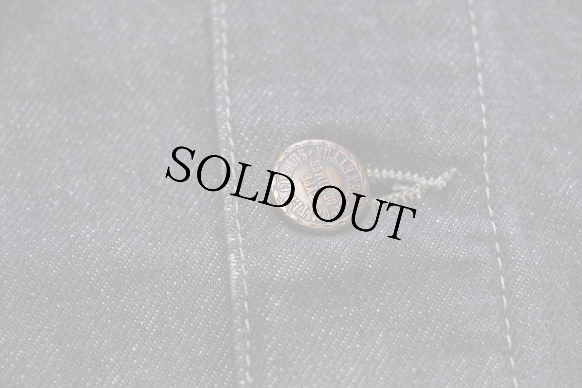 画像5: 90s イタリア製 BENETTONベネトン 先染め ブラック デニムジャケット 54 (5)