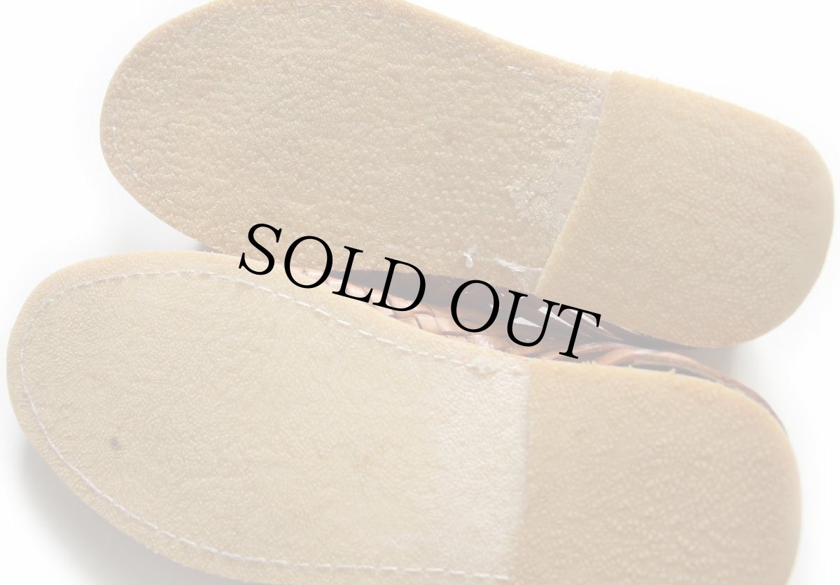 画像4: メキシコ製 JVS 編み込み レザー ワラチ サンダル 茶 7 (4)