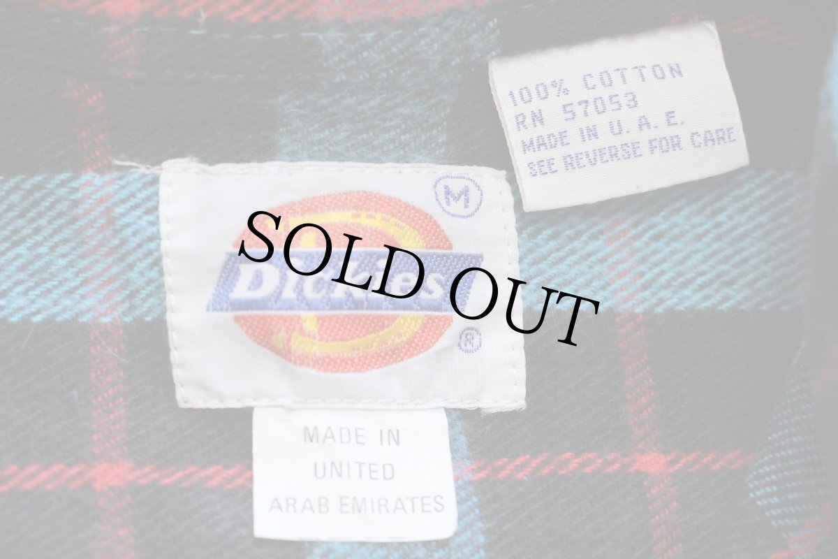 画像4: 90s Dickiesディッキーズ チェック コットン フランネルシャツ M (4)