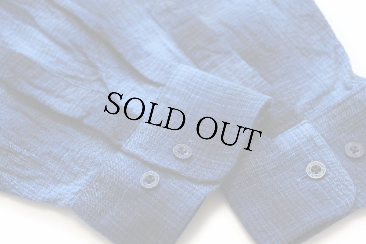 画像6: PENDLETONペンドルトン MASON オンブレチェック ボタンダウン コットン ライト フランネルシャツ 青×黒 XL (6)